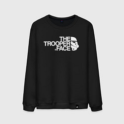 Свитшот хлопковый мужской The trooper face, цвет: черный