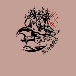 Свитшот хлопковый мужской Языческий воин - верь в себя не сдавайся, цвет: пыльно-розовый — фото 2