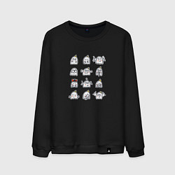 Свитшот хлопковый мужской Привидения, цвет: черный