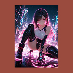 Свитшот хлопковый мужской Тифа Локхарт из Final Fantasy VII в стиле киберпан, цвет: кирпичный — фото 2