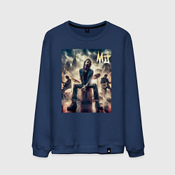 Свитшот хлопковый мужской Rolling Stones - Mick Jagger, цвет: тёмно-синий