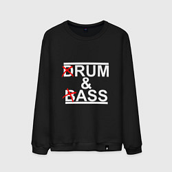 Свитшот хлопковый мужской Drum and bass black, цвет: черный