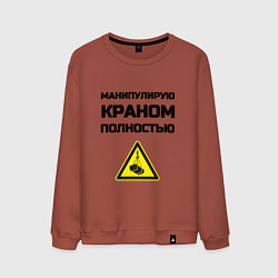 Свитшот хлопковый мужской Крановщик, цвет: кирпичный