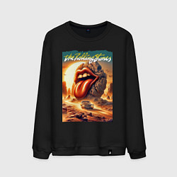 Свитшот хлопковый мужской Rolling Stones - stylization of the logo, цвет: черный
