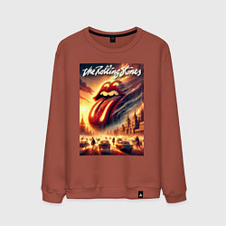 Свитшот хлопковый мужской Logo of the Rollings Stones, цвет: кирпичный