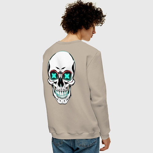 Мужской свитшот Череп хэллоуин / Миндальный – фото 4