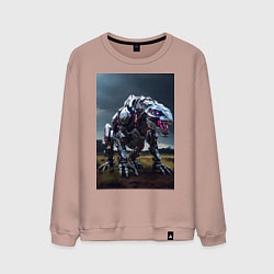 Свитшот хлопковый мужской Робот в стиле Horizon, цвет: пыльно-розовый