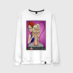 Свитшот хлопковый мужской Ghostbusters - Egon and Janine, цвет: белый
