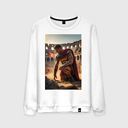 Свитшот хлопковый мужской Спартак в Колизее, цвет: белый