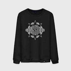 Свитшот хлопковый мужской Gang Starr, цвет: черный