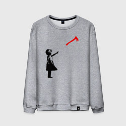 Свитшот хлопковый мужской Девочка и топор, цвет: меланж