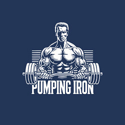 Свитшот хлопковый мужской Арнольд - качай железо, цвет: тёмно-синий — фото 2