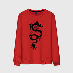 Свитшот хлопковый мужской Разъярённый дракон, цвет: красный