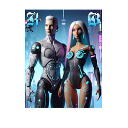 Свитшот хлопковый мужской Barbie and Ken - cyber fantasy, цвет: белый — фото 2