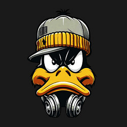 Свитшот хлопковый мужской Duffy Duck in headphones, цвет: черный — фото 2