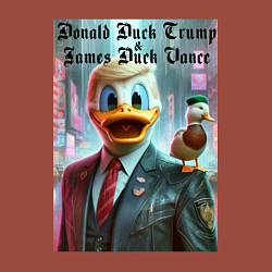 Свитшот хлопковый мужской Donald Duck Trump and James Duck Vance, цвет: кирпичный — фото 2