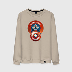 Свитшот хлопковый мужской Captain America: Brave New World, цвет: миндальный