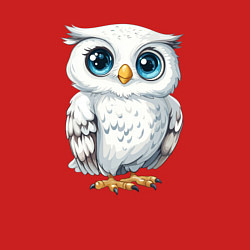 Свитшот хлопковый мужской Белая сова с голубыми глазами, цвет: красный — фото 2