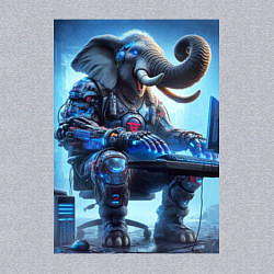 Свитшот хлопковый мужской Слоняра киберспортсмен - киберпанк, цвет: меланж — фото 2