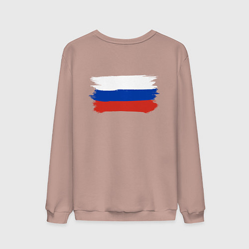 Мужской свитшот Флаг россии нарисованный / Пыльно-розовый – фото 2