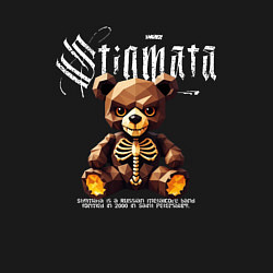 Свитшот хлопковый мужской Stigmata на фоне медвежонка зомби, цвет: черный — фото 2