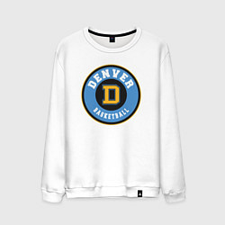 Свитшот хлопковый мужской Denver basketball team, цвет: белый