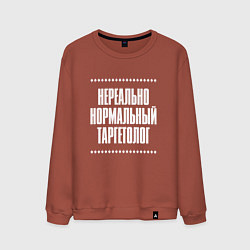 Свитшот хлопковый мужской Нормальный таргетолог нереально, цвет: кирпичный