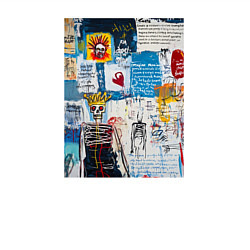 Свитшот хлопковый мужской Граффити уличное искусство со скелетом и надписями, цвет: белый — фото 2