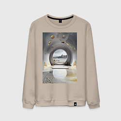 Свитшот хлопковый мужской Серая пещера, цвет: миндальный