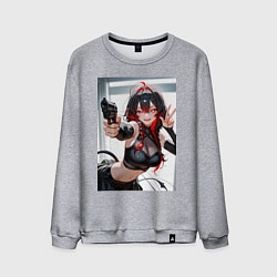 Мужской свитшот Девушка-демон с пистолетом