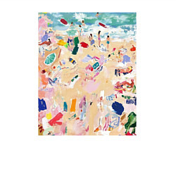 Свитшот хлопковый мужской Абстрактная картина пляжа, цвет: белый — фото 2