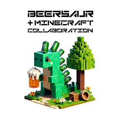 Свитшот хлопковый мужской Collaboration of Minecraft and beersaur - ai art, цвет: белый — фото 2