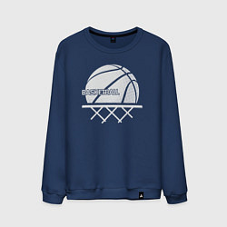 Свитшот хлопковый мужской Basketball play, цвет: тёмно-синий