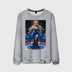 Свитшот хлопковый мужской Девушка в вечернем платье играет на скрипке, цвет: меланж