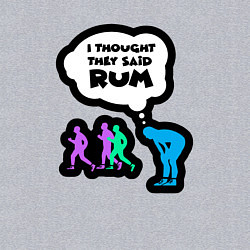 Свитшот хлопковый мужской Я думал они говорят про ром - легкая атлетика, цвет: меланж — фото 2