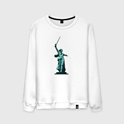 Свитшот хлопковый мужской Родина мать победа, цвет: белый