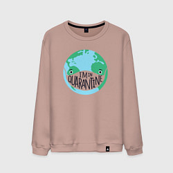 Свитшот хлопковый мужской Я на карантине, цвет: пыльно-розовый