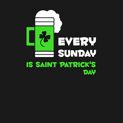 Свитшот хлопковый мужской Каждое воскресенье - день святого Патрика, цвет: черный — фото 2