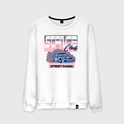 Свитшот хлопковый мужской Street racing, цвет: белый