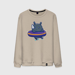 Мужской свитшот Носорог в бассейне