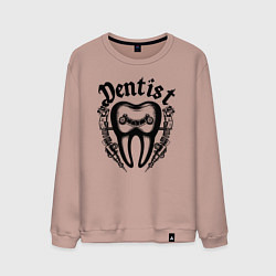 Свитшот хлопковый мужской Зубной мастер зуб механический, цвет: пыльно-розовый