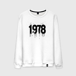 Свитшот хлопковый мужской 1978 год в стиле граффити, цвет: белый