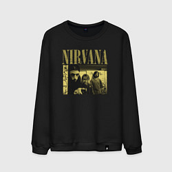 Свитшот хлопковый мужской Nirvana foto band, цвет: черный