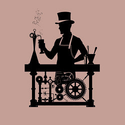 Свитшот хлопковый мужской Бармен стимпанк, цвет: пыльно-розовый — фото 2