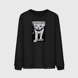 Свитшот хлопковый мужской Остерегайтесь эмо - котят, цвет: черный