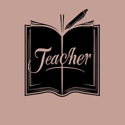 Свитшот хлопковый мужской Учитель книга и ручкой, цвет: пыльно-розовый — фото 2