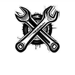 Свитшот хлопковый мужской Черные рожковые ключи, цвет: белый — фото 2