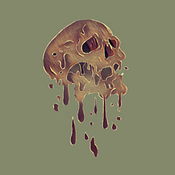 Свитшот хлопковый мужской Плавящийся череп, цвет: авокадо — фото 2