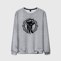 Свитшот хлопковый мужской Кулак кикбоксера, цвет: меланж