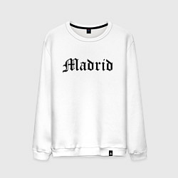 Свитшот хлопковый мужской Madrid is the capital of Spain, цвет: белый